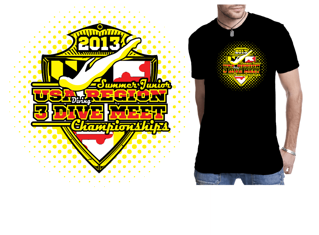 USA Summer Junior 3 Dive Meet Championships Logo Design 2013