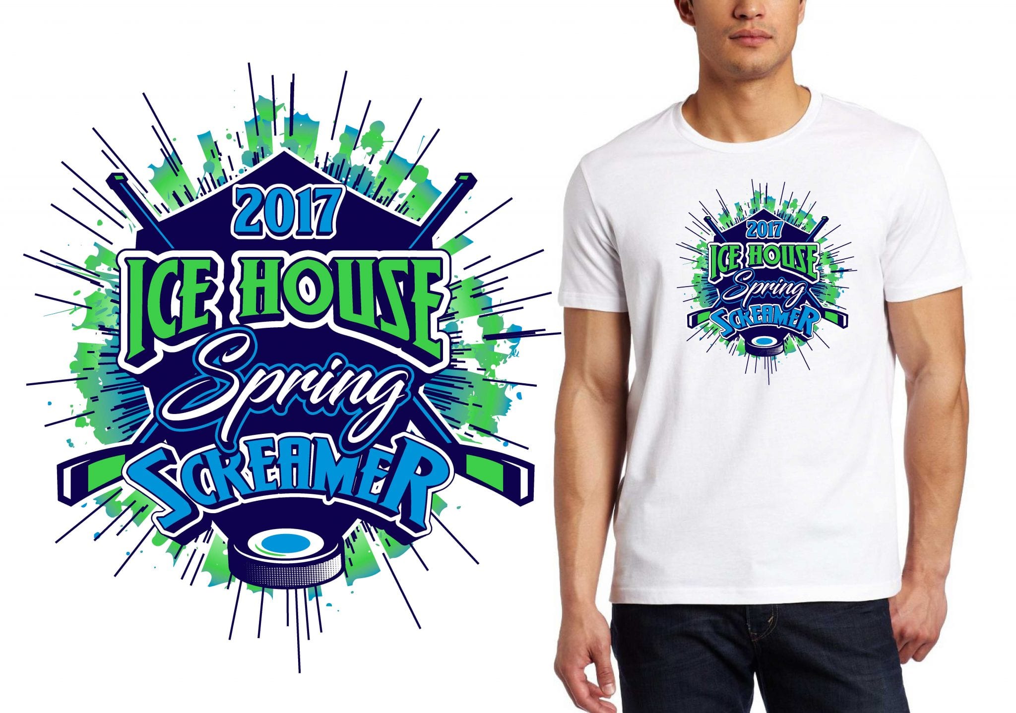 HOCKEY LOGO for Ice-House-Spring-Screamer T-SHIRT UrArtStudio