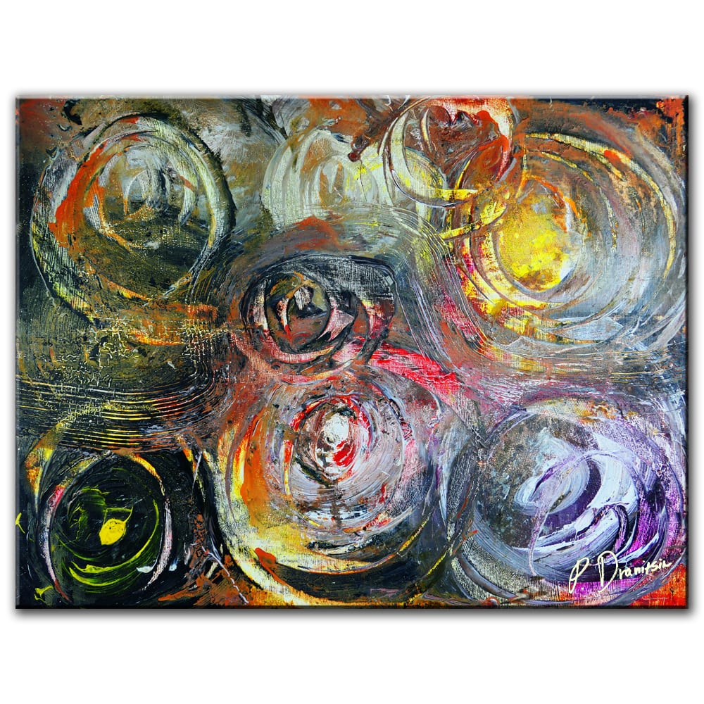 Vibrant Overlap: Exploring the Dynamic Beauty of Abstract Paintings with Circles and Lines