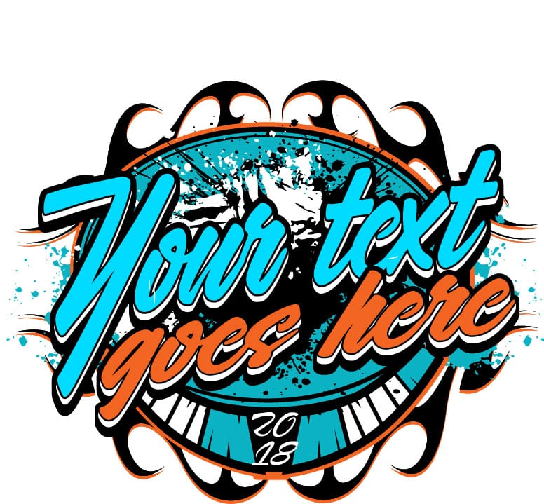Customizable t-shirt vector logo design with adjustable text