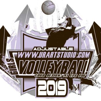 VOLLEYBALL ADJUSTABLE LOGO DESIGN EPS, AI, PDF 008