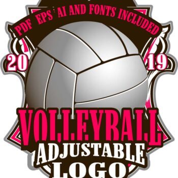 VOLLEYBALL ADJUSTABLE LOGO DESIGN EPS, AI, PDF 010