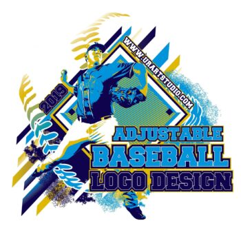 BASEBALL ADJUSTABLE VECTOR LOGO DESIGN FOR PRINT - AI, EPS, PDF, PSD, 501
