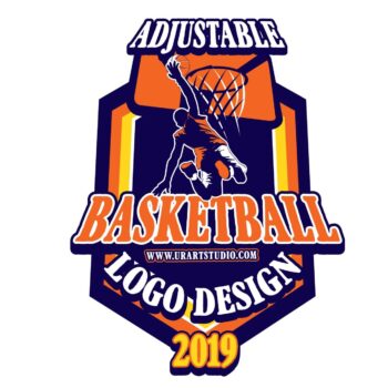 BASKETBALL ADJUSTABLE VECTOR LOGO DESIGN FOR PRINT AI EPS PDF PSD 504