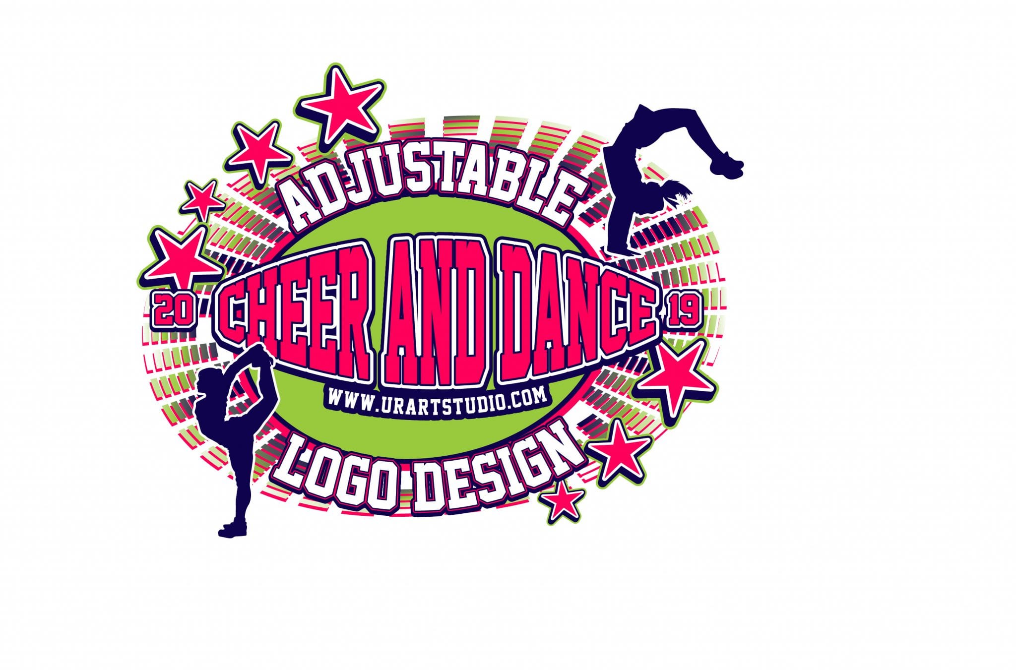 CHEER AND DANCE ADJUSTABLE VECTOR LOGO DESIGN FOR PRINT AI EPS PDF PSD 501
