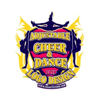 CHEER AND DANCE ADJUSTABLE VECTOR LOGO DESIGN FOR PRINT AI EPS PDF PSD 502