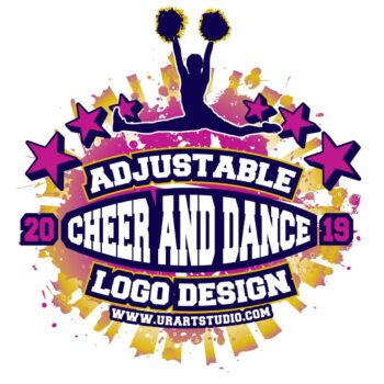 CHEER AND DANCE ADJUSTABLE VECTOR LOGO DESIGN FOR PRINT AI EPS PDF PSD 504