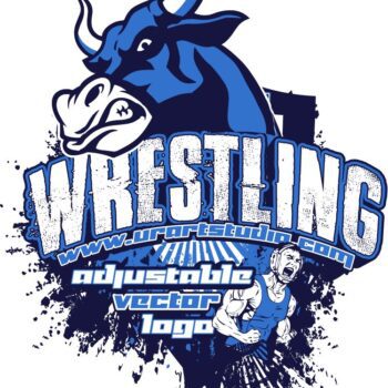 WRESTLING Adjustable Vector Logo Design with Live Font 307