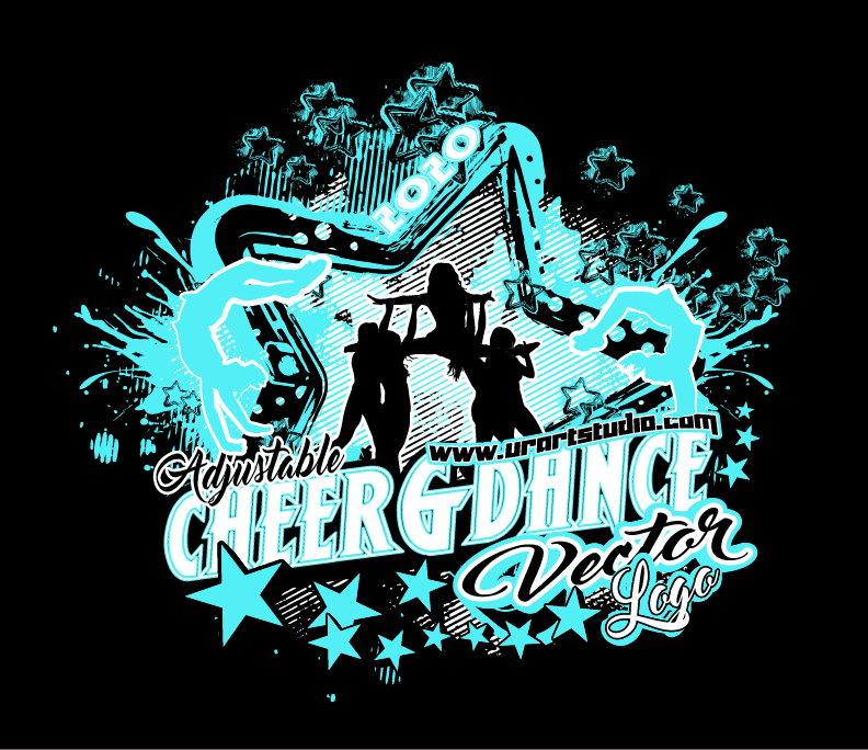 CHEER AND DANCE Adjustable Vector Logo Design with Live Font 302 - Image 3