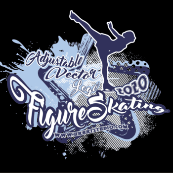 ICE SKATING, FIGURE SKATING Adjustable Vector Logo Design with Live Font 301