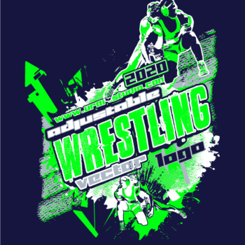 WRESTLING Adjustable Vector Logo Design with Live Font 308