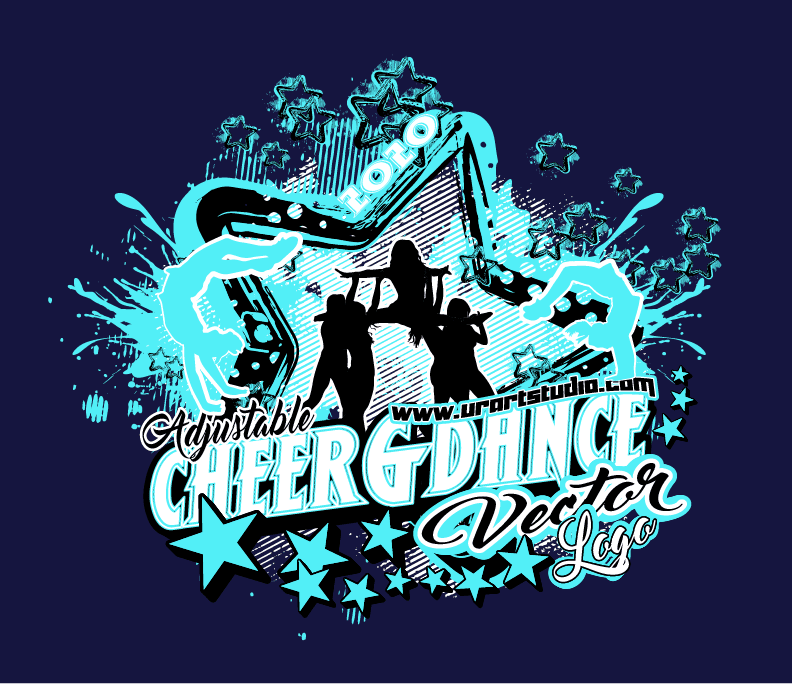 CHEER AND DANCE Adjustable Vector Logo Design with Live Font 302 - Image 5