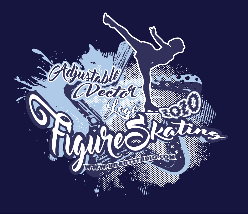 ICE SKATING, FIGURE SKATING Adjustable Vector Logo Design with Live Font 301 - Image 6