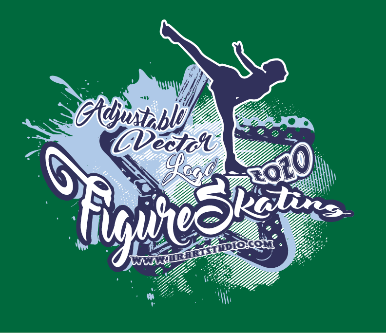 ICE SKATING, FIGURE SKATING Adjustable Vector Logo Design with Live Font 301 - Image 5