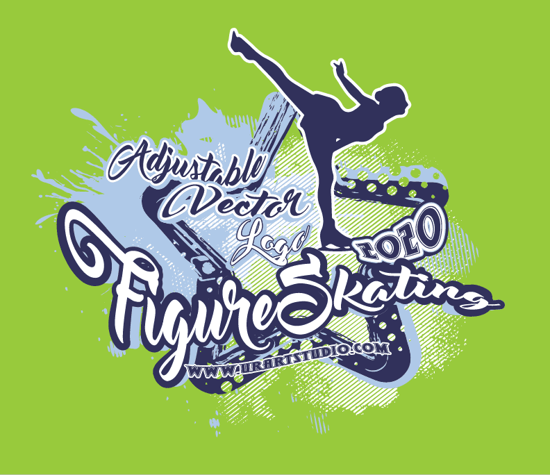 ICE SKATING, FIGURE SKATING Adjustable Vector Logo Design with Live Font 301 - Image 3