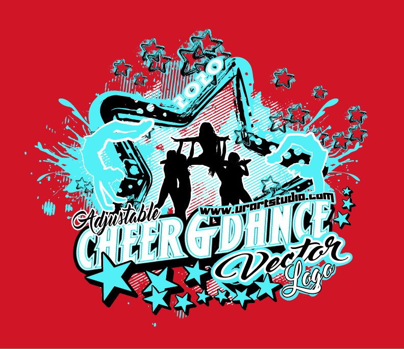 CHEER AND DANCE Adjustable Vector Logo Design with Live Font 302 - Image 4