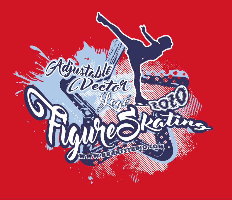 ICE SKATING, FIGURE SKATING Adjustable Vector Logo Design with Live Font 301 - Image 4
