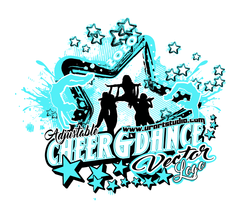 CHEER AND DANCE Adjustable Vector Logo Design with Live Font 302