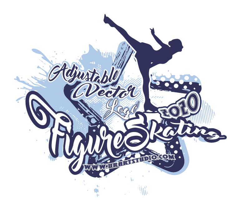 ICE SKATING, FIGURE SKATING Adjustable Vector Logo Design with Live Font 301 - Image 7