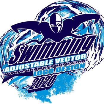 SWIMMING ADJUSTABLE VECTOR LOGO DESIGN FOR PRINT 0101
