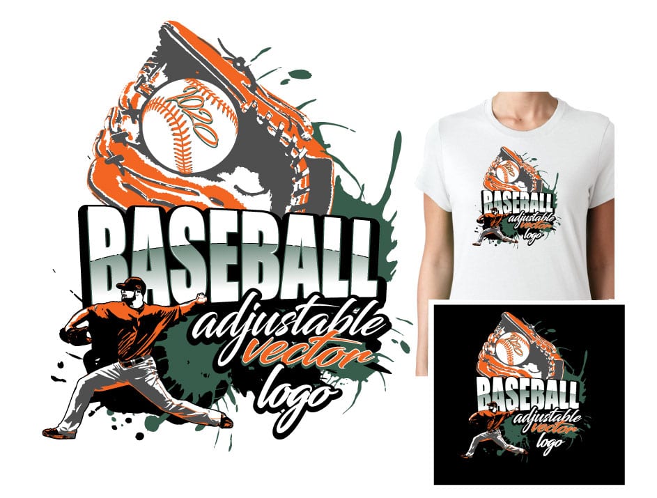 BASEBALL ADJUSTABLE VECTOR LOGO DESIGN FOR PRINT 0021