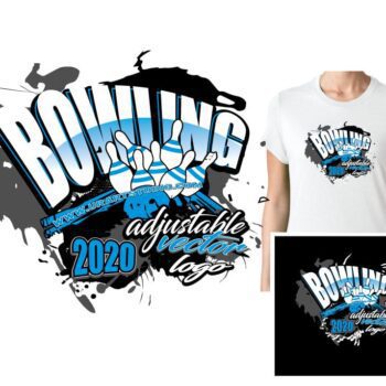 BOWLING ADJUSTABLE VECTOR LOGO DESIGN FOR PRINT 0021