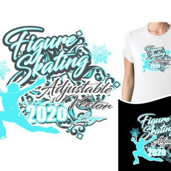 FIGURE SKATING ADJUSTABLE VECTOR LOGO DESIGN FOR PRINT 0021