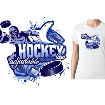 HOCKEY ADJUSTABLE POLAR BEAR VECTOR LOGO DESIGN FOR PRINT 0020