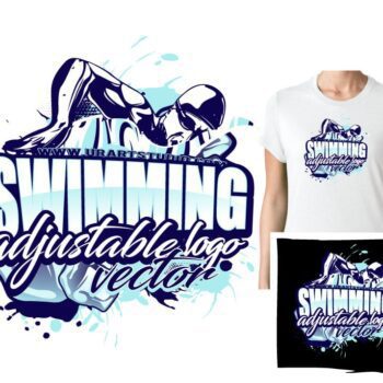 SWIMMING ADJUSTABLE VECTOR LOGO DESIGN FOR PRINT 0021