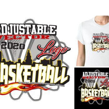 BASKETBALL ADJUSTABLE VECTOR LOGO DESIGN FOR PRINT 0022