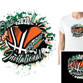 BASKETBALL ONE LOVE ADJUSTABLE VECTOR LOGO DESIGN FOR PRINT 0022.eps