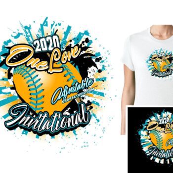 SOFTBALL ONE LOVE ADJUSTABLE VECTOR LOGO DESIGN FOR PRINT 0022