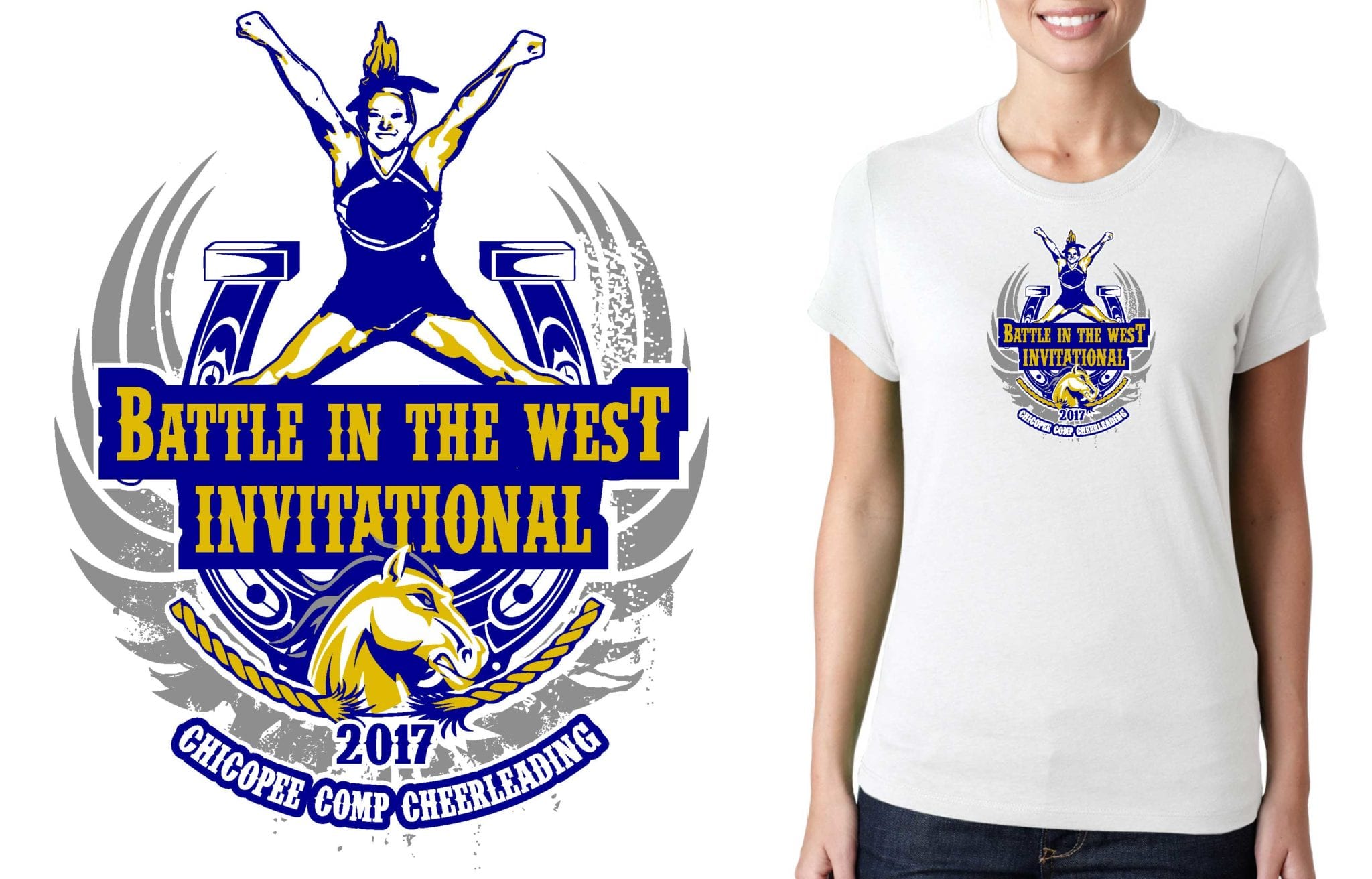 PRINT 17 Chicopee Comp Cheerleadering Invitational cheer logo design