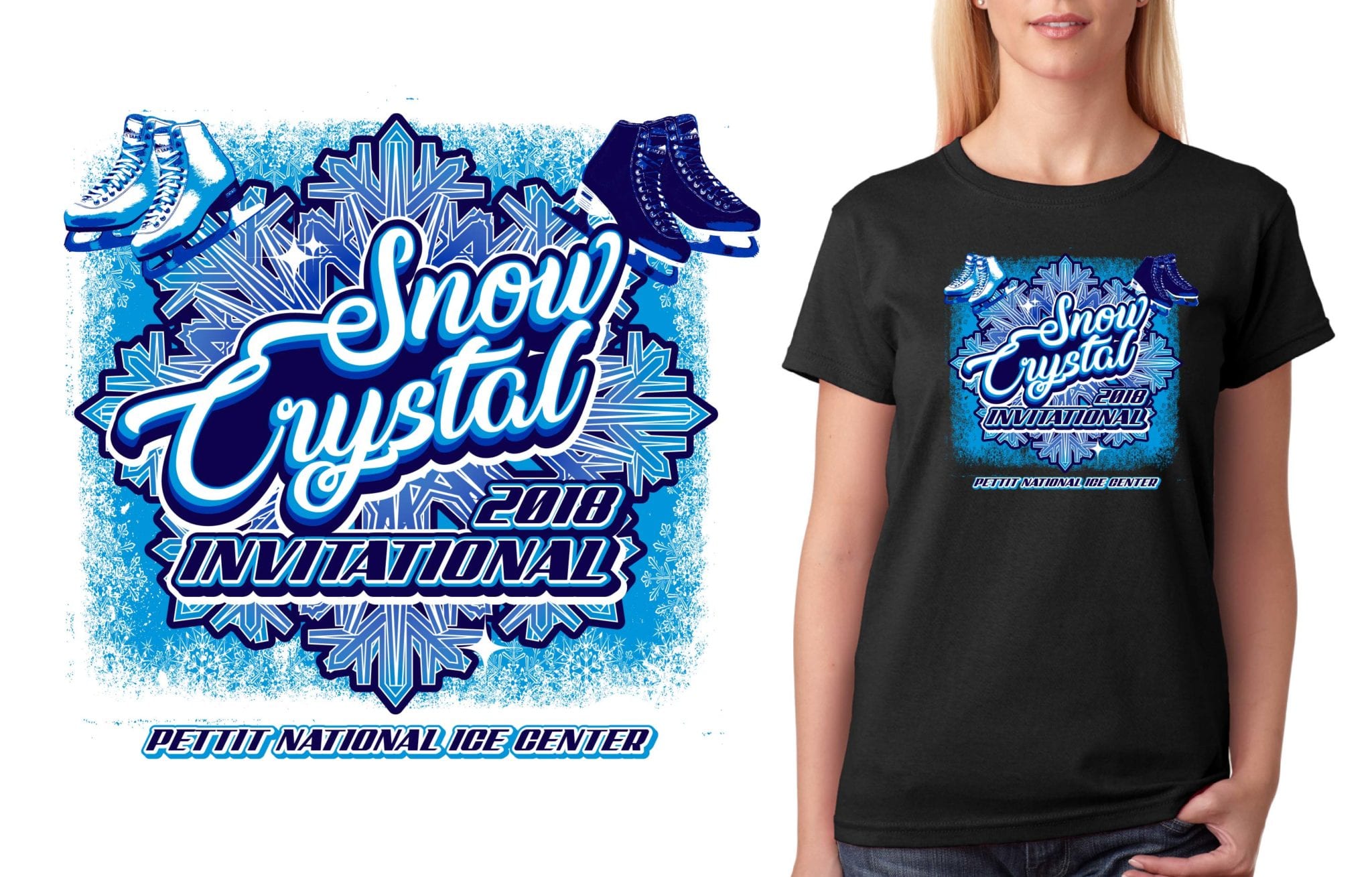 PRINT 2 18 18 Snow Crystal Invitational figure skating logo design
