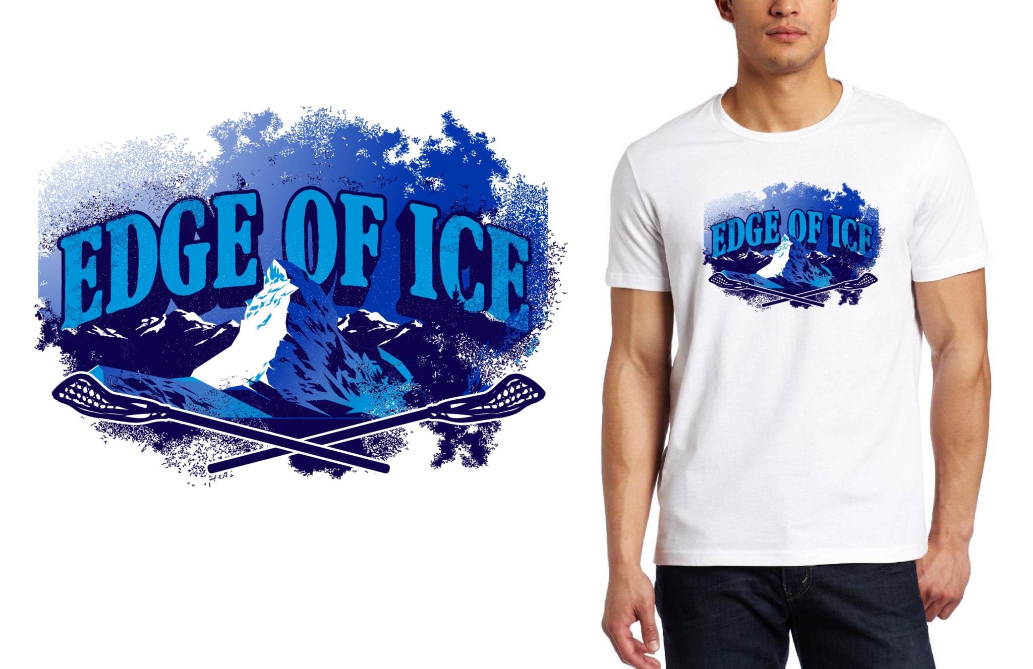 PRINT 2018 Edge of Ice IL LACROSSE logo design