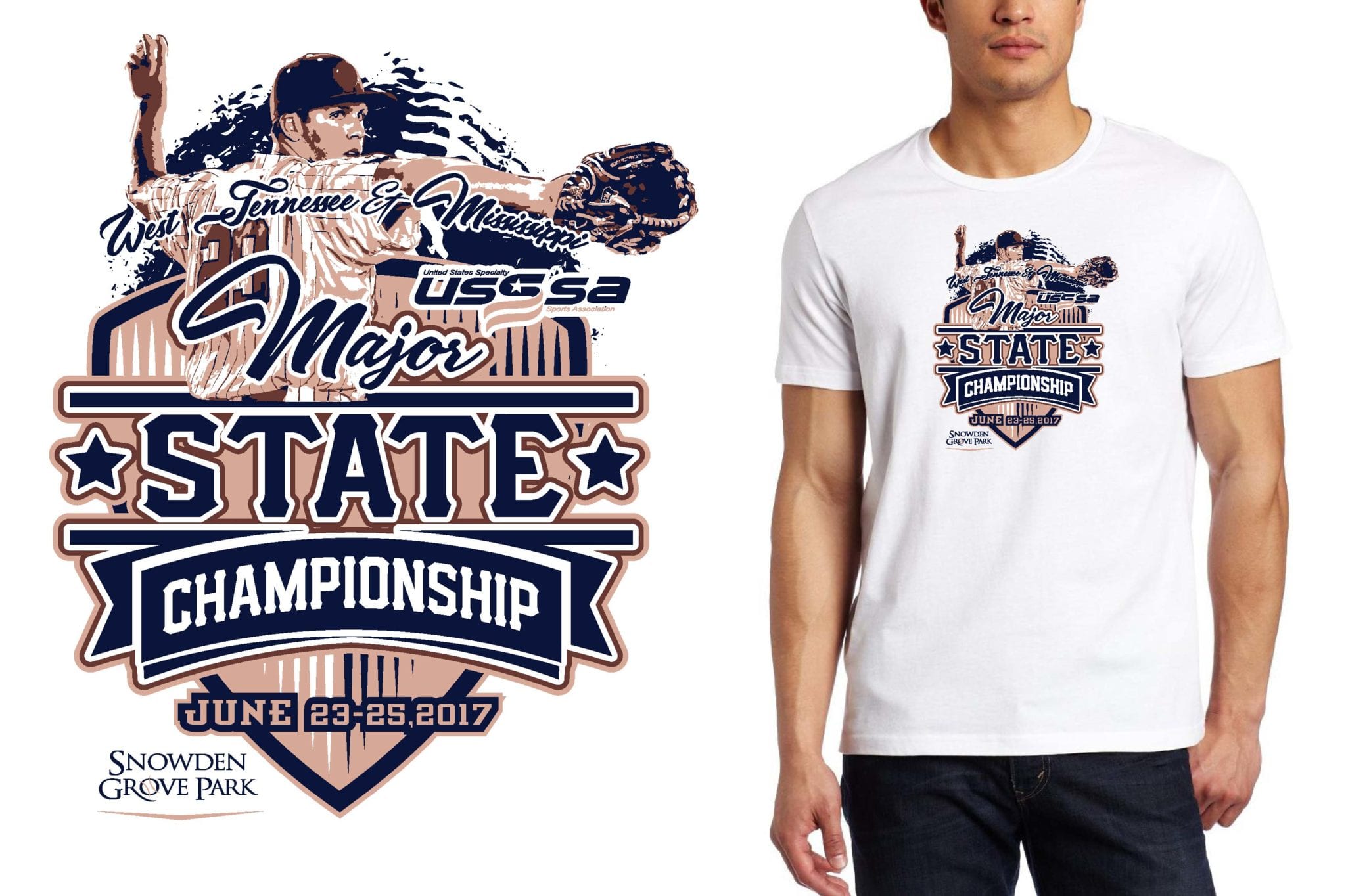 PRINT 8th logo Major State Championship baseball logo design