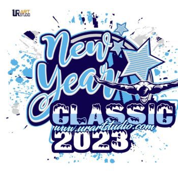 SWIMMING NEW YEAR CLASSIC 2023 DOWNLOADABLE VECTOR LOGO DESIGN FOR PRINT