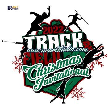 TRACK AND FIELD 2022 CHRISTMAS INVITATIONAL VECTOR LOGO DESIGN FOR PRINT