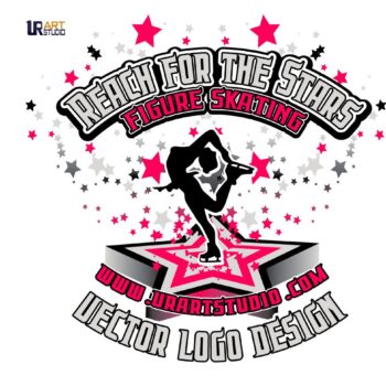 REACH FOR THE STARS FIGURE SKATING 2022 LOGO DESIGN FOR PRINT