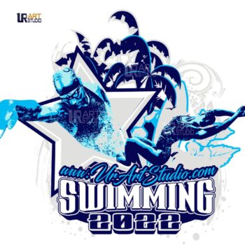 SWIMMING PALM TREES 2022 LOGO DESIGN FOR PRINT