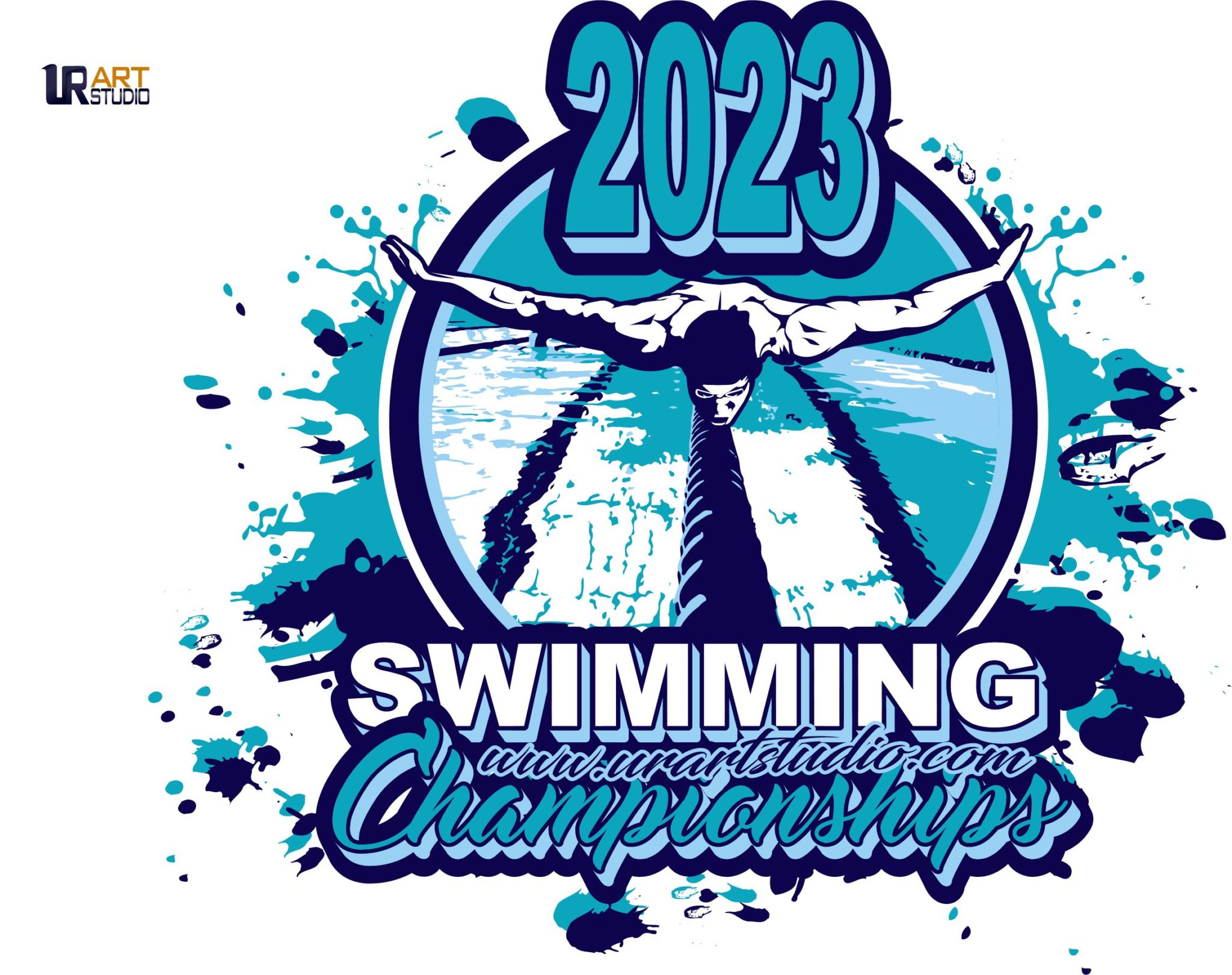 2023 SWIMMING CHAMPIONSHIPS VECTOR LOGO DESIGN FOR PRINT