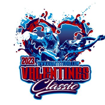 VALENTINES CLASSIC SWIMMING LOGO DESIGN FOR PRINT 2023
