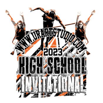 HIGH SCHOOL TRACK AND FIELD INVITATIONAL 2023 VECTOR LOGO DESIGN FOR PRINT