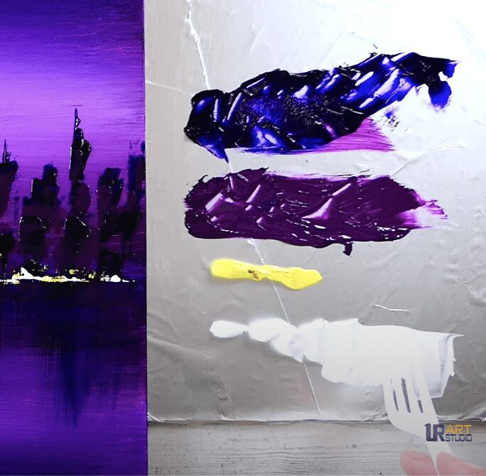 plastic for application acrylic painting techniques for beginners 9 abstract cityscape