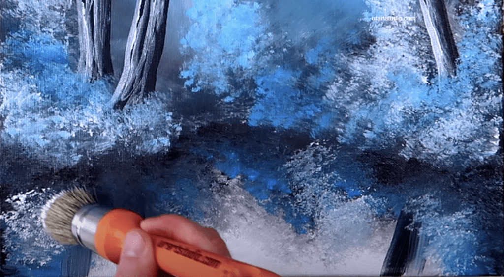 Winter Dream Step by Step Painting Guide by urartstudio.com 2