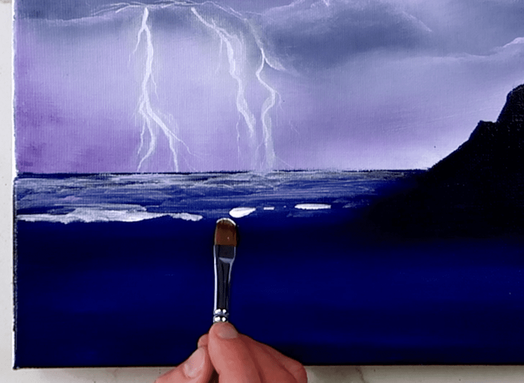 Distant lightning – acrylic step by step painting tutorial 