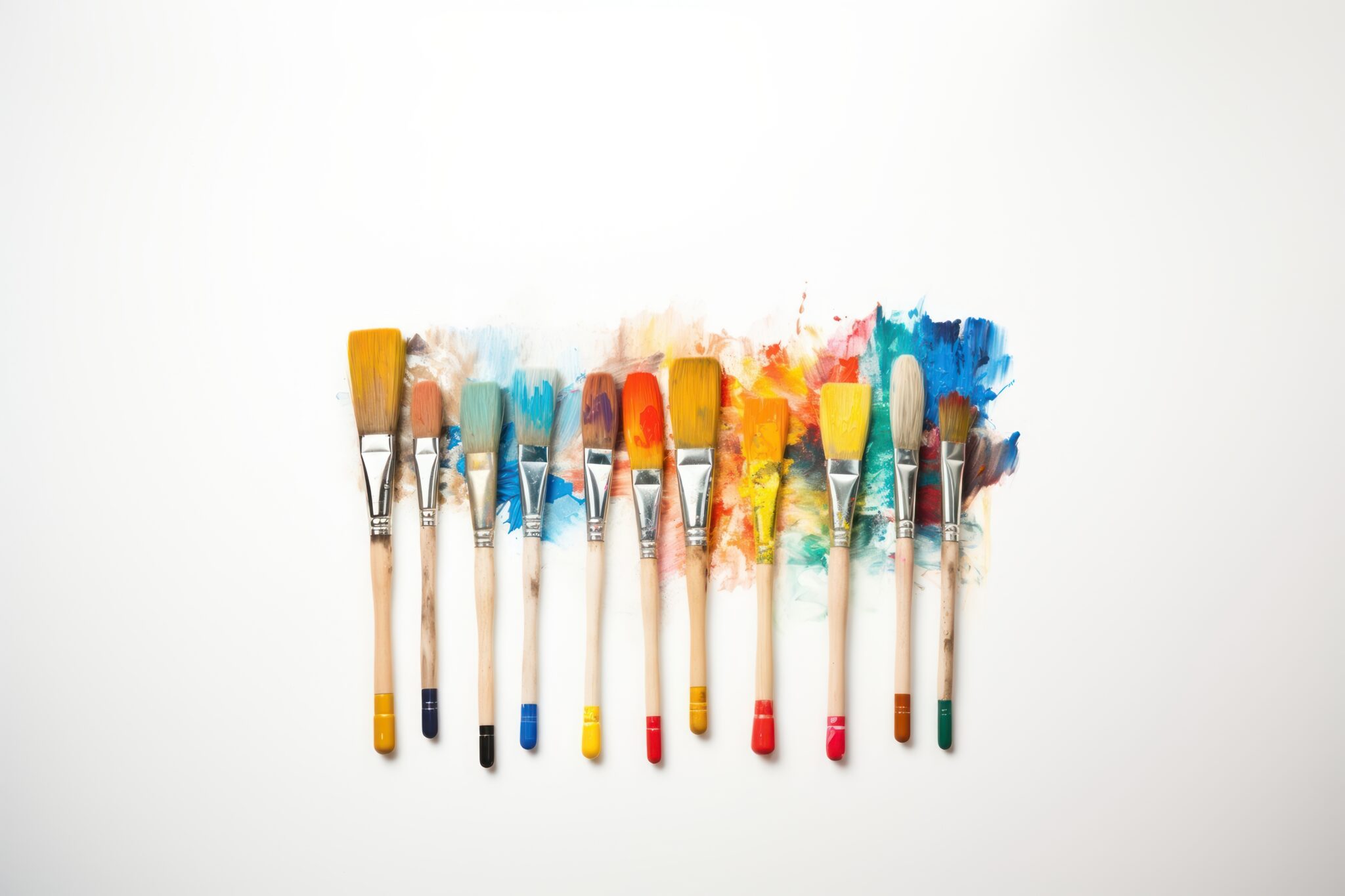 Paint brushes dirty arrangement paintbrush creativity.