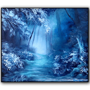 Step by step Guide Painting a Path into a Blue Landscape 1