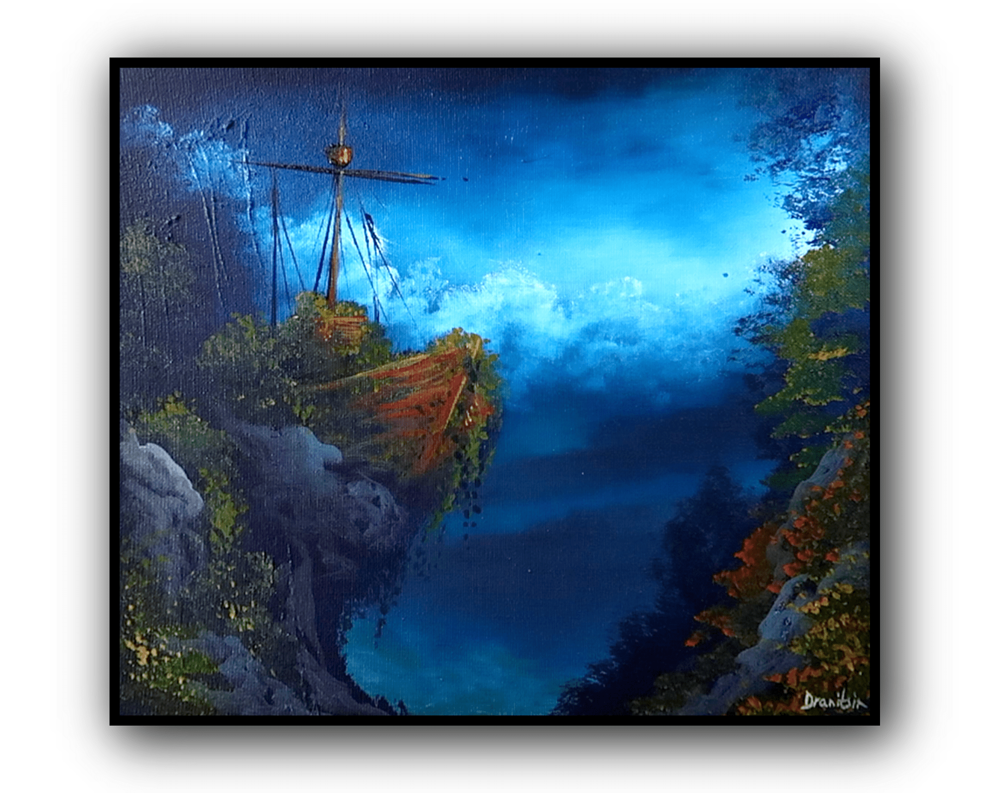 ship on mountain