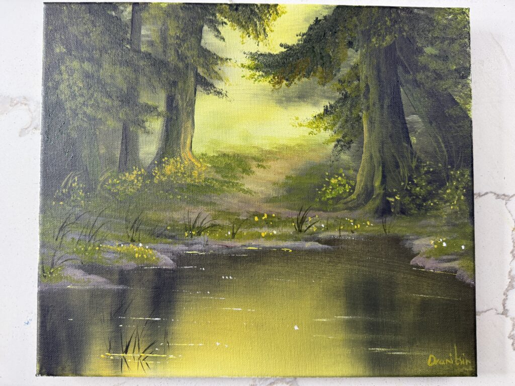 Deep Forest Reflections | Acrylic Landscape Art | Step-by-Step for Beginners
